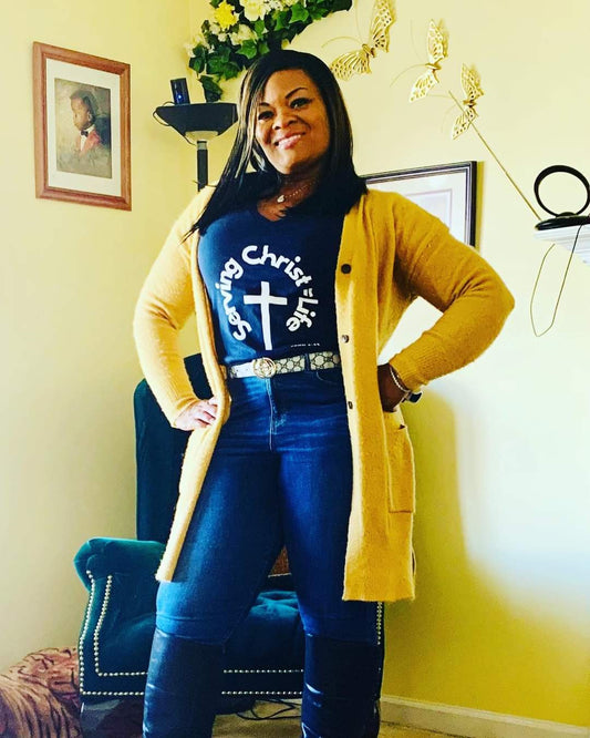 "Serving Christ =Life" Tshirt (Ladies- Vneck)